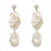 111 Silver Needle French Retro Pearl Earrings Women's, Temperament Long Fringed Shells Show Face Skinny Earrings Earrings