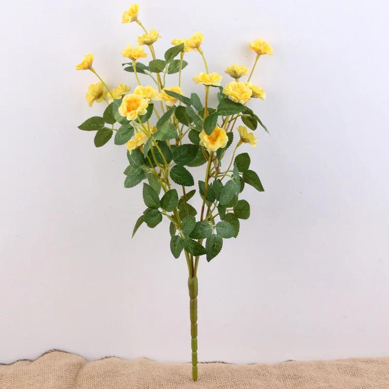 

Искусственная шелковая роза для украшения сада, искусственный букет, 15 головок, искусственные цветы, Рождество, свадьба, дом, на открытом воздухе, 3 шт. 3pcs 36cm long