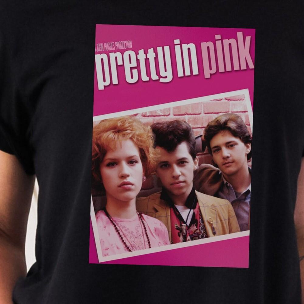 Pretty in Pink T Shirt Tshirt Tee 1980s Movie Poster Shirt FADED Vintage Aesthet Unisex T-Shirt XXL