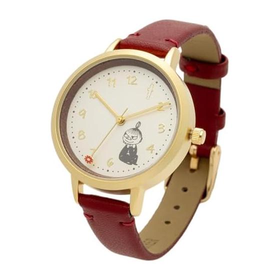 Fieldwork Women s Analog Moomin Leather Belt Genuine Leather Wood Pattern Wood Leather Watch Y Little My Red MOM017-2
