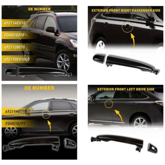 Pair For Toyota Sienna 2004-2010 2005-2015 Tacoma Front Exterior Handle Door New