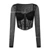 European & American Sexy Lace See-through Mesh Corset Top