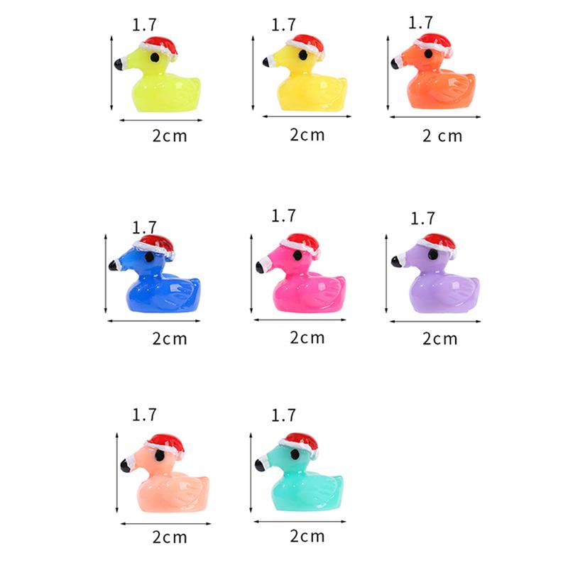 10Pcs/bag Cartoon Cute Christmas Flamingo Mini Model Micro Landscape Resin Crafts Desktop Decoration Fun DIY Decor Accessories