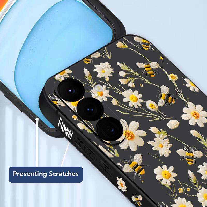 Cartoon Daisies Flowers Lanyard Case For Samsung Galaxy S25 S26 Ultra S24 S23 S22 Plus S21 FE A15 A16 A35 A36 A54 A55 A56 5G Capa
