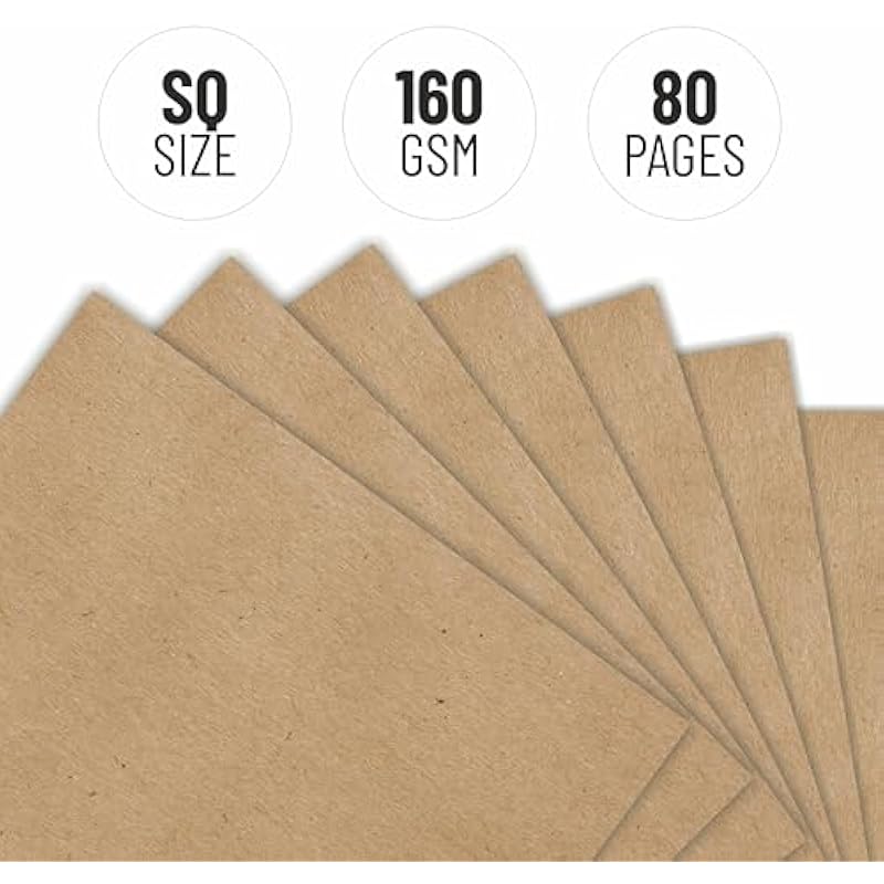 

Anupam Khakhi 100% Recycled Kraft Paper Wire-O Book 160Gsm 80 Pages One Side Dot Grid And Other Side Plain (Size Square) Square білий
