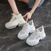Daddy Shoes Women's 2025 New Autumn Mesh Breathable Thin Inner White Shoes Platform Sports Shoes Popular Women's Shoes