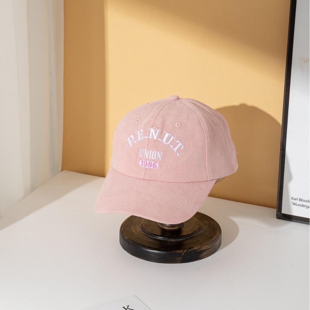 Soft top washed letter three-dimensional embroidery men's color matching baseball cap tide outdoor breathable sunshade women's cap