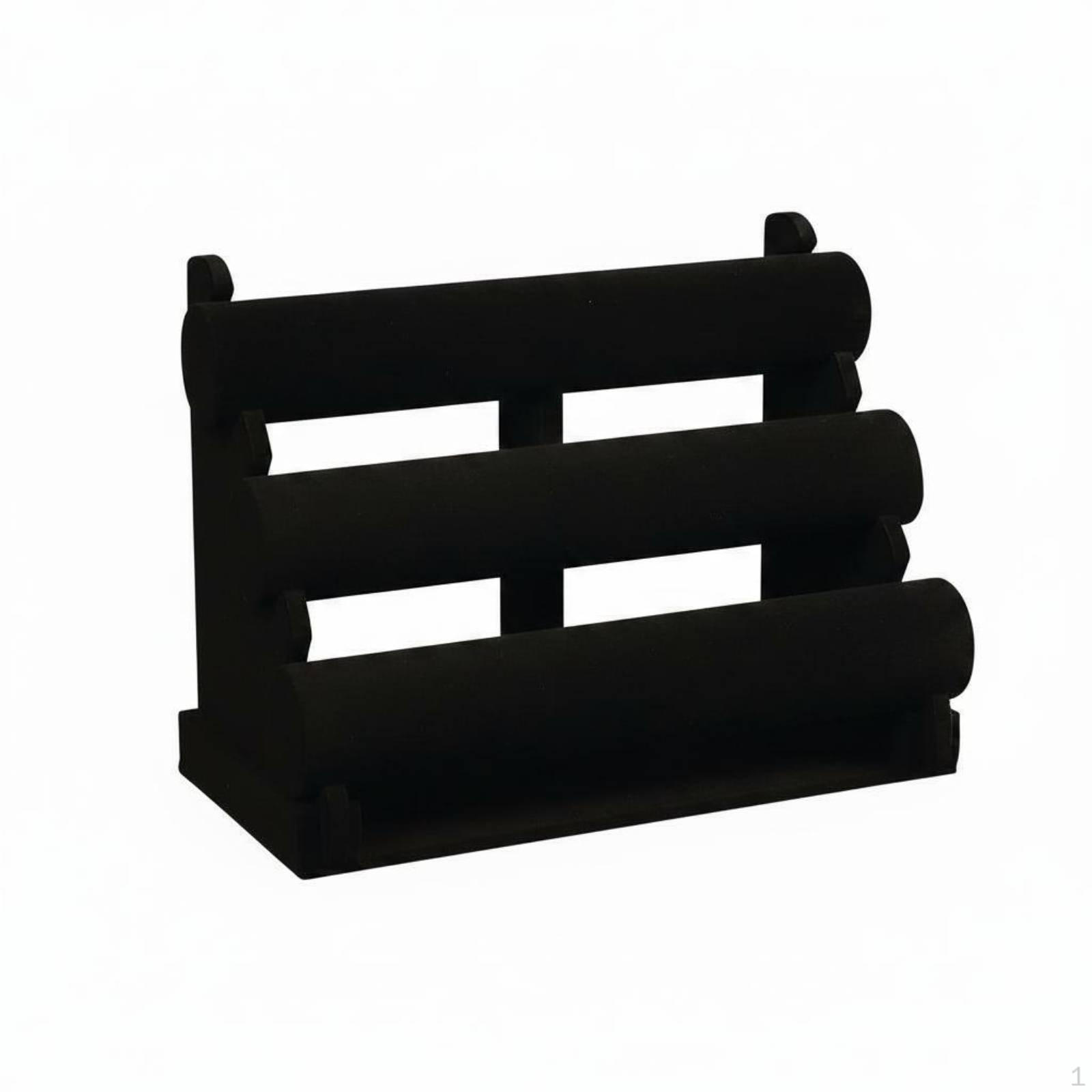 3 Tier Bracelet Display Stand MultiFunctional Velvet Jewelry Organizer Rack Detachable Rods Watch