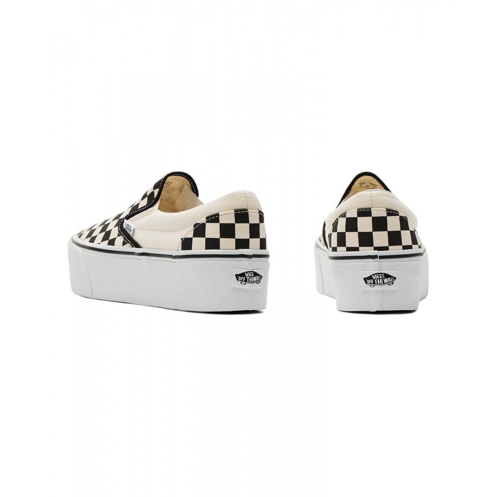 Vans Classic Slip On Stackform Checkerboard Black Classic White