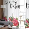 Valentine Flower Red Rose Tulle Curtains For Living Room Bedroom Home Decor Chiffon Sheer Voile Kitchen Curtain