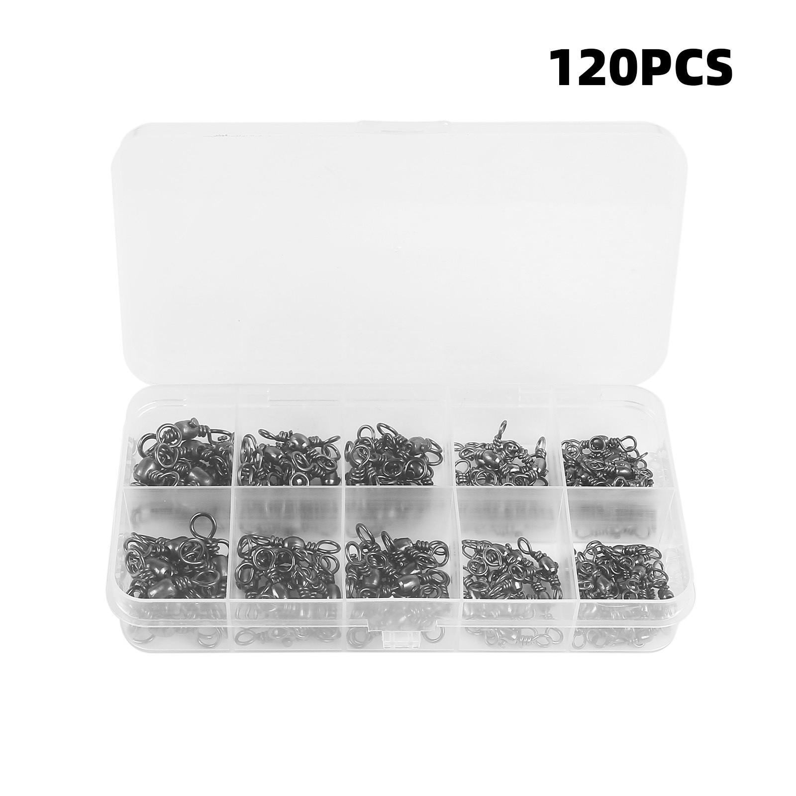 120-Piece Barrel-Shaped Through-Hole Swivel Set: Three-Way, 8-Shaped Fishing Tackle Accessories Kit.