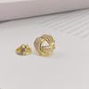 Korean Style Copper Inlaid Zirconia Summer Brooch Cardigan Collar Pin