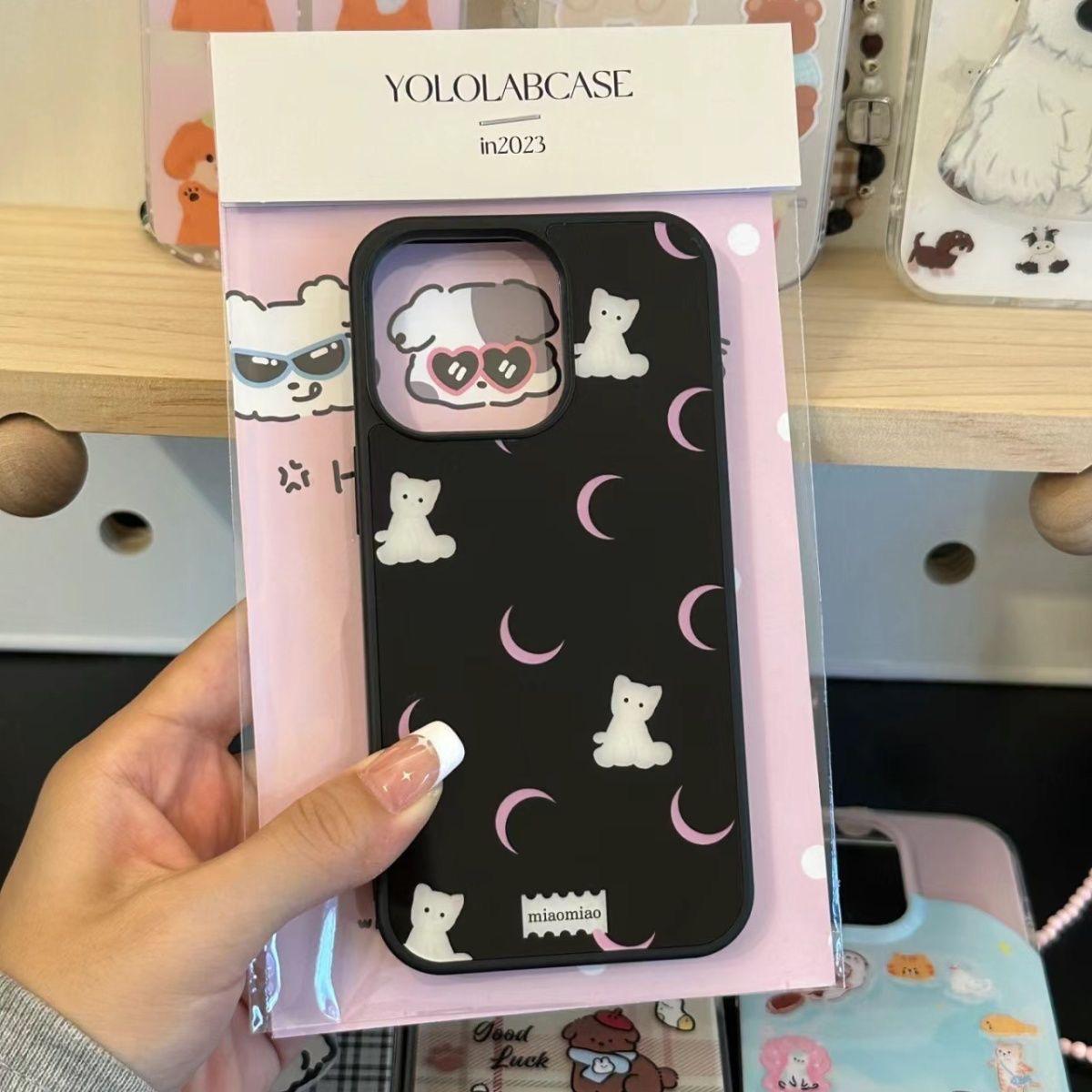 

Moon Cat Soft Glue Cartoon Case for iPhone 11/12/13/14/15 Pro Max, XS/XR 14PROMAX