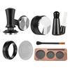 7-teiliges Set Espresso-Kaffeestampfer-Set Tragbares Kaffee-Press-Gadget 51mm Espresso-Zubehör-Kit mit Spender & Pulver-Stampf-Pad