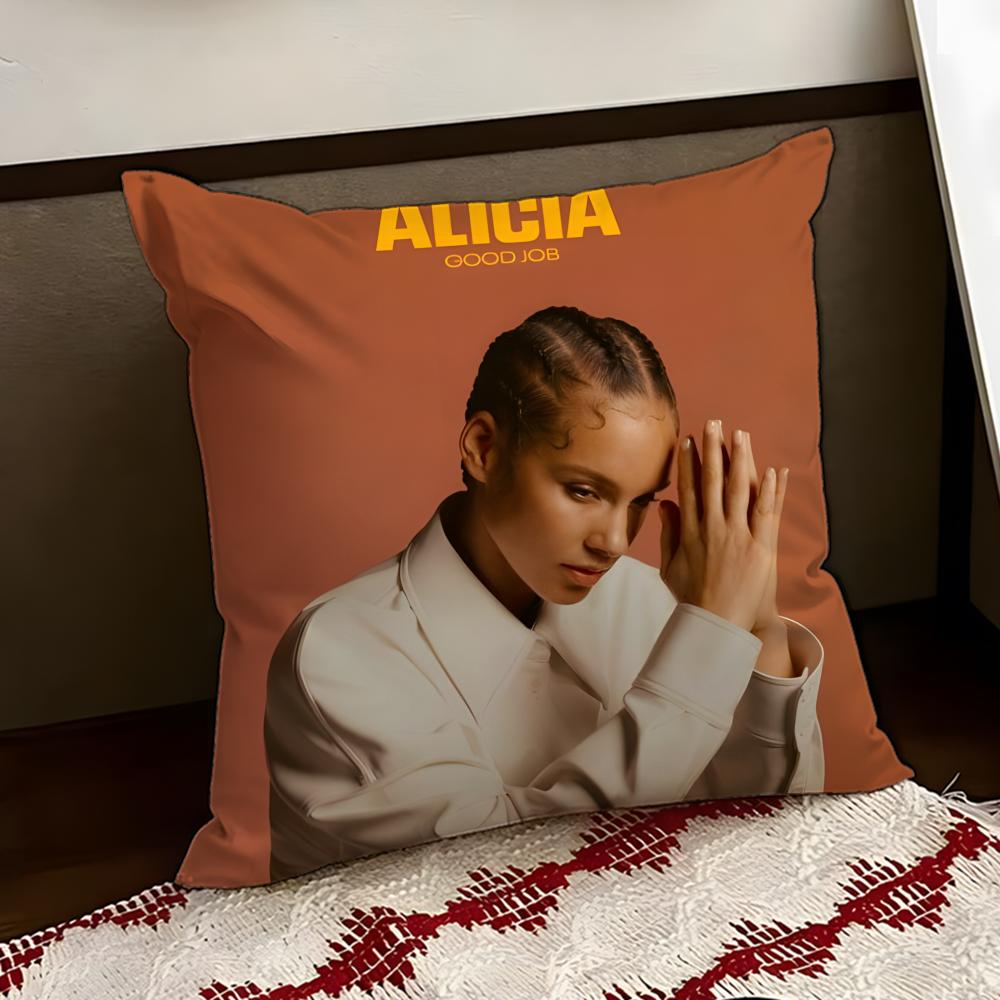 singer AAlicia Keys Cushion Cover Reversible Soft Durable Pillow Cover Home Car MultiScene Use for Daily Comfort