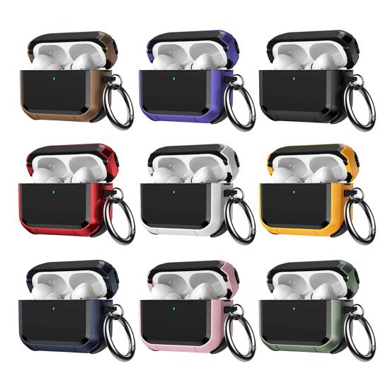 Earphone Case for AirPods Pro 3 Charging Case Portable Shockproof Wireless Earbud Protective Cover Full Coverage Shell Skin with Metal Ring