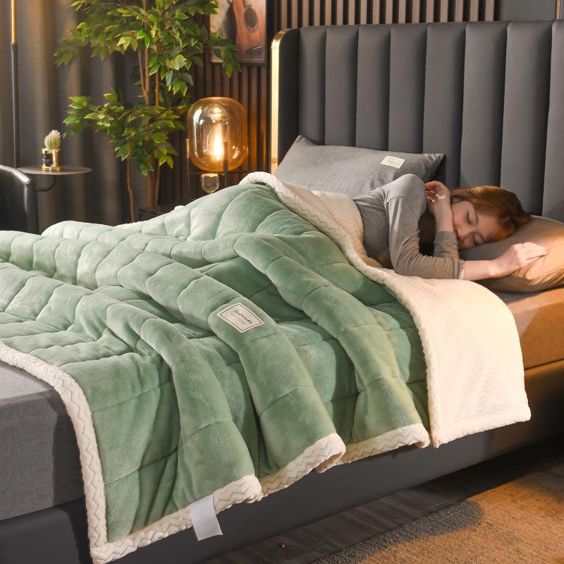 AB Version Milk Velvet Multifunctional Winter Shawl and Blanket - Thick, Warm, Double-Sided Velvet