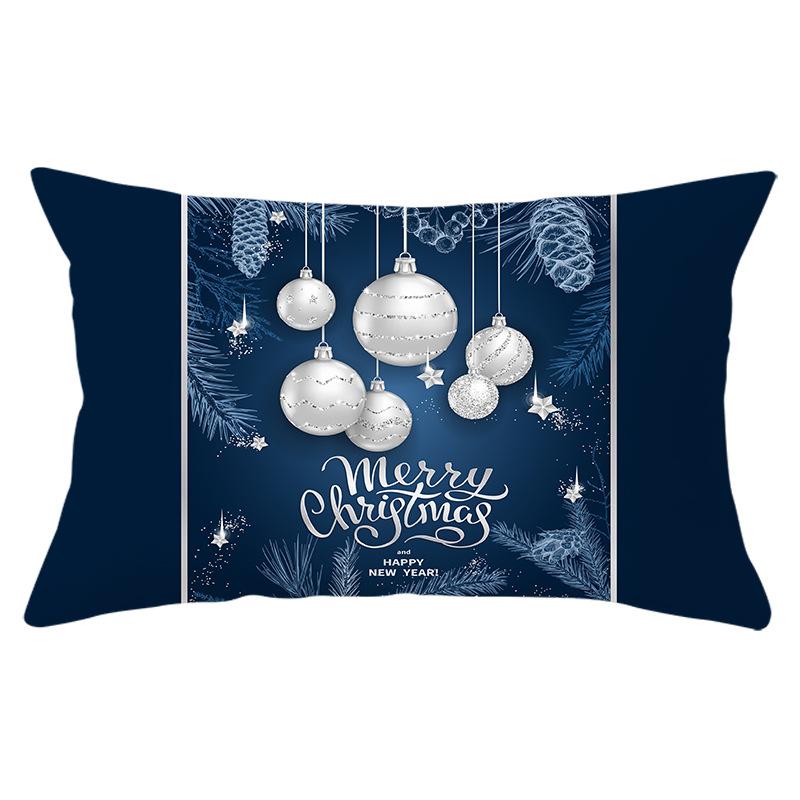 

Синяя серия Рождественская наволочка на поясничную подушку с принтом персиковой кожи, чехол на диванную подушку, предметы интерьера 30 * 50Cm (excluding pillow core)