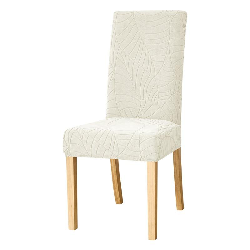 Blattader Muster Stuhlbezug Jacquard Weiche Stuhlsitzbezüge Esszimmer Flauschig Einfarbige Elastische Stuhlhülle Staubdicht