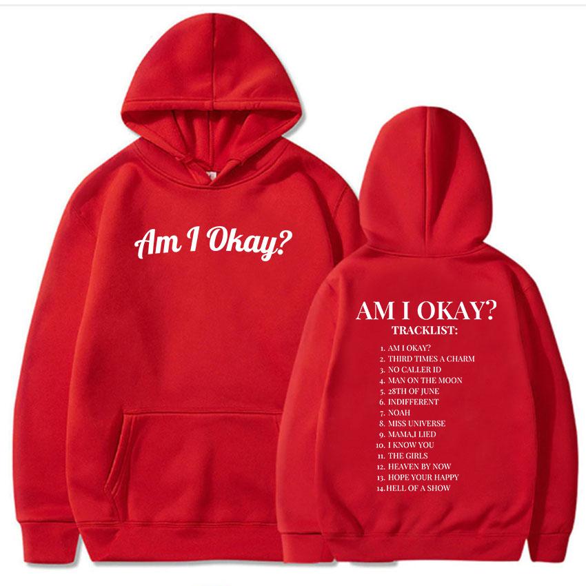 Am I Okay Album Grafik-Hoodies Megan Moroney Kleidung Langarm Winter Warme Sweatshirts Moletom Unisex Streetwear Print Hoodie