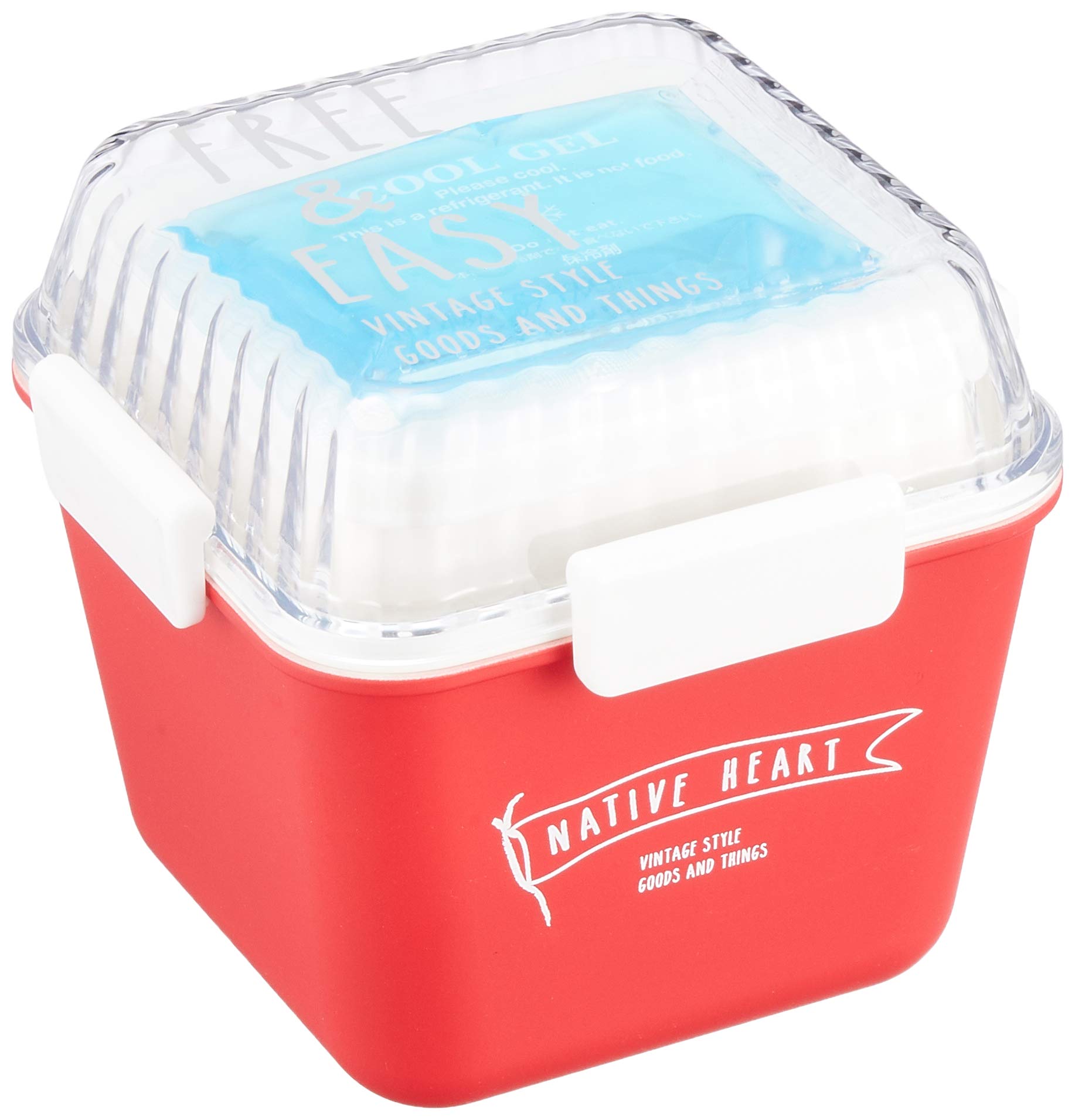 Masakazu Tall MC Clear x x 4930689785577 FREE &EASY Lunch, Red, Size Approx. W13.1 D13.1 H11.7cm,