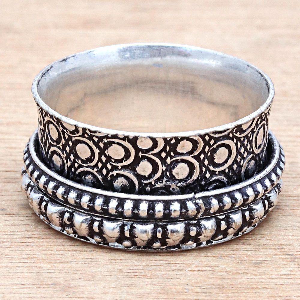 Silver Spinner Ring For Women Four Spinner Ring Fidget Silver Jewelry Ring"10"