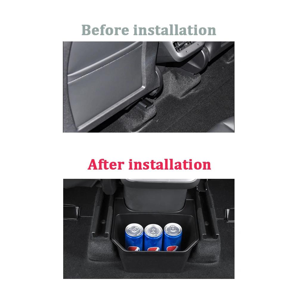 Tesla Model Y Rear Seat Storage Box Trash Can Organizer 2021-2024 Under Air Vent Case Interior Accessories Auto Center Console