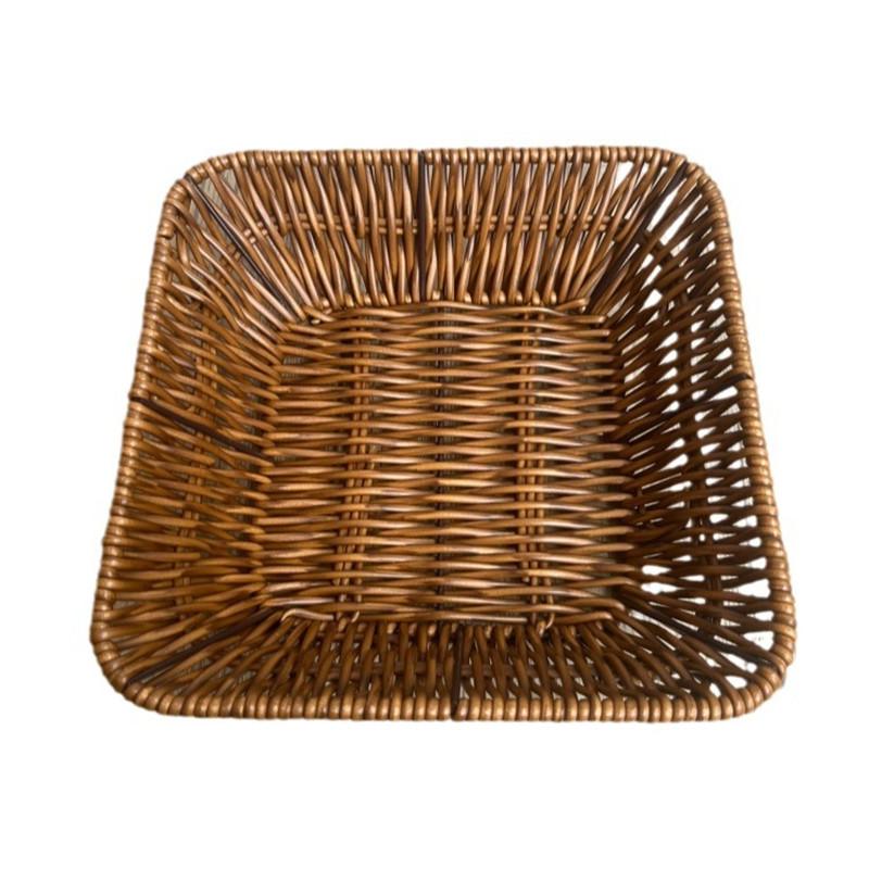 Imitation Rattan Fruit Bread Snacks Storage Tray Coffee Bar Storage Basket Desktop Sundries Organizer Kitchen Storage Boxs