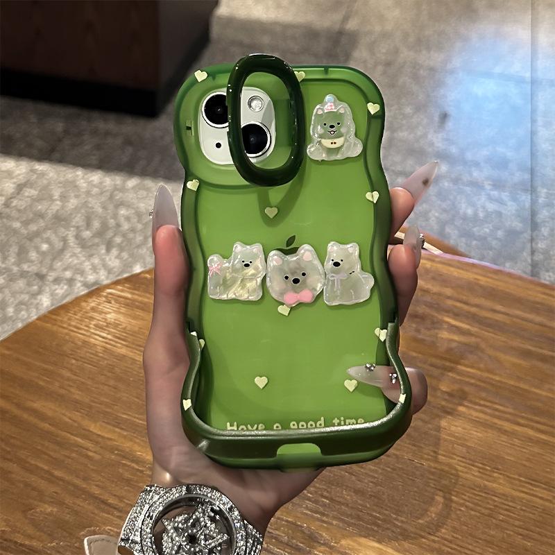 The Little Bear Doll Is Suitable for IPhone 16, Phone Case 13, Pro Max Dual Stand 15, Transparent and Cute Xiaomi 14, Silicone 11