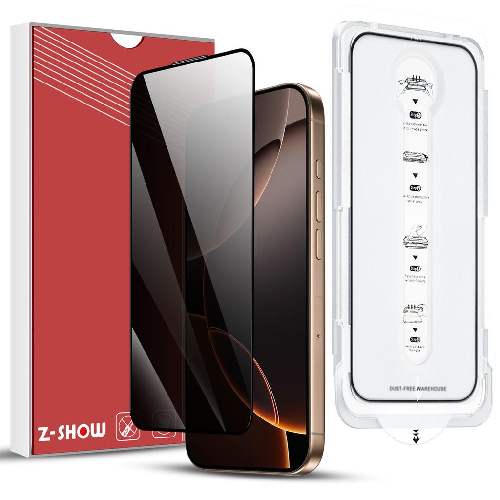 Für iPhone 14 Anti-Spionage-Displayschutzfolie Tempered Glass Film mit Staubdichtem Netz