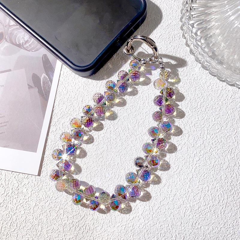 1Pcs Fashion Glitter Mobile Phone Lanyard High-End Luxury Phone Short Hanging Rope Creative Exquisite Hand Beaded Wrist Chain