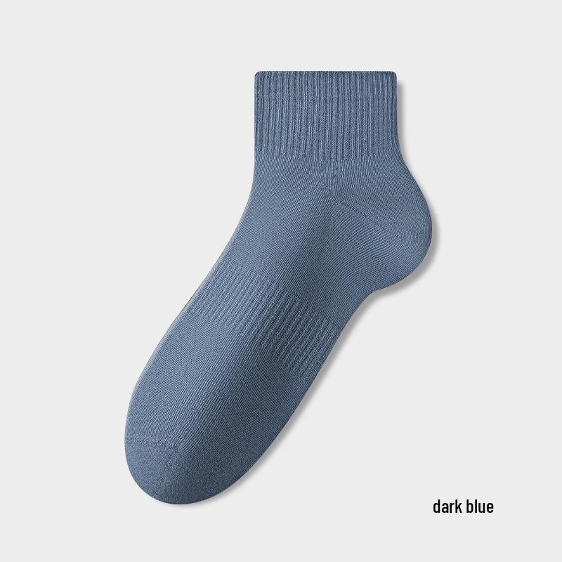 

Мужские носки до середины икры из чистого хлопка - Антибактериальные, Влагоотводящие, Устойчивые к запаху, Бесшовные спортивные носки для осени и зимы Pure Cotton Seamless темно-синий