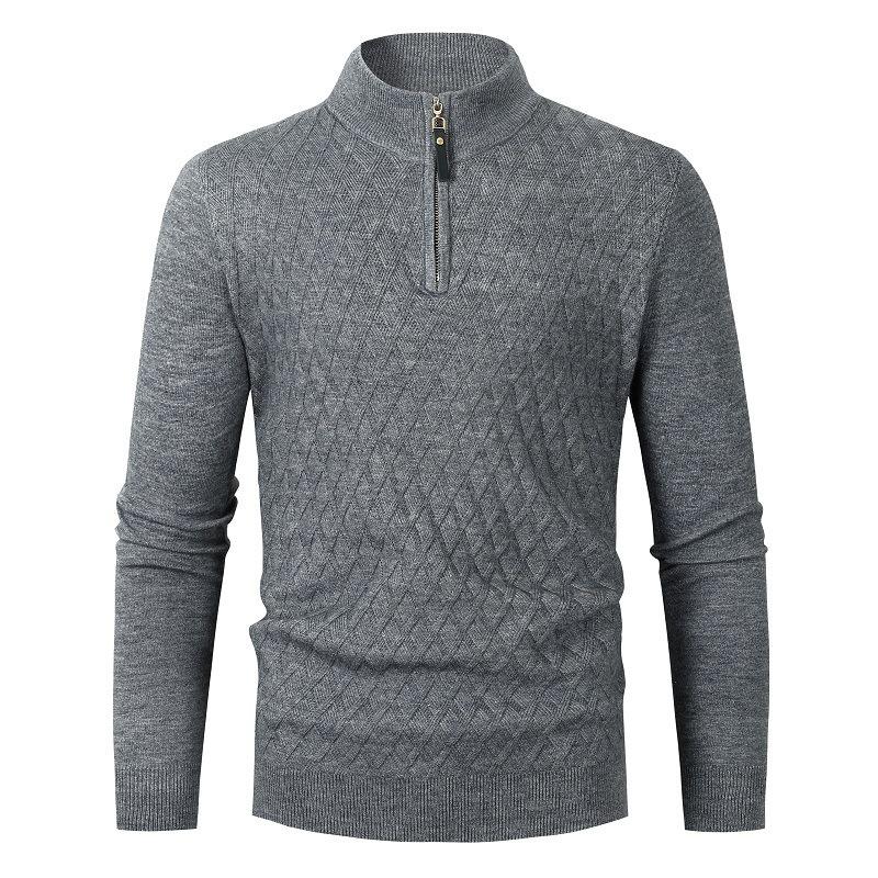 Men S Half Zip Waffle Knit Long Sleeve Slim Fit Sweater M