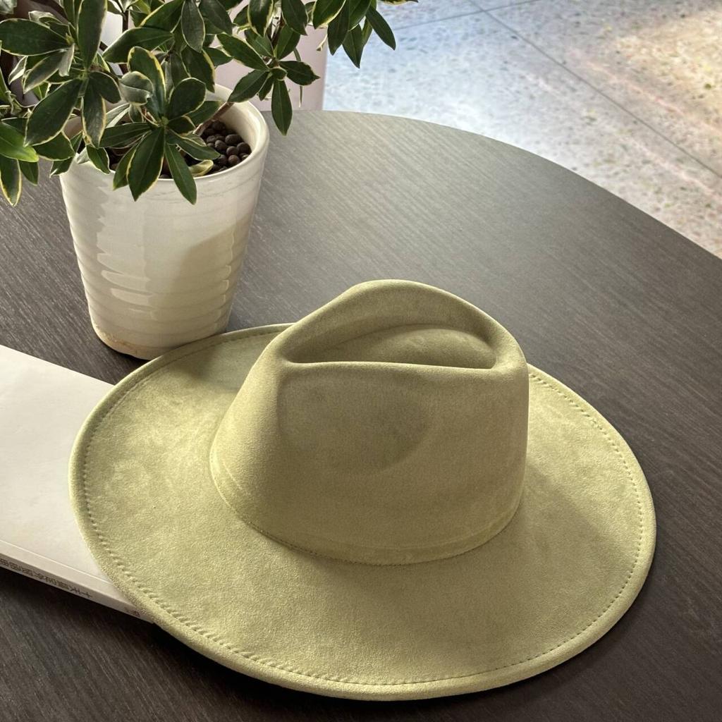 LIDHAY Western Style Suede Hat, Unisex Wide Brim Fedora Hat, Felt Panama Hat, Rancher Hat LIDHAY Western Style Suede Hat, Unisex