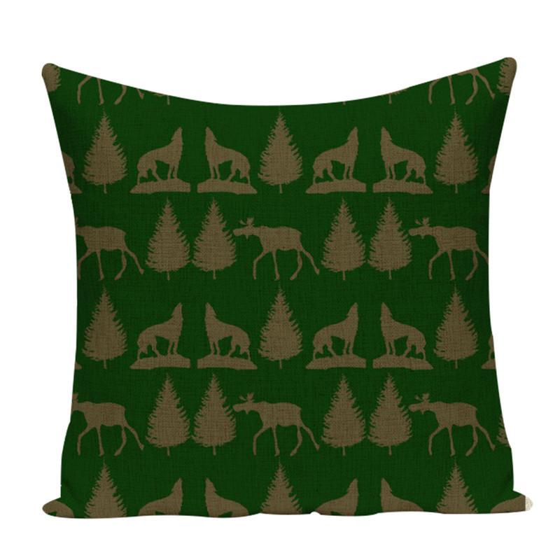 Weihnachten Elch Druck Kissenbezug Quadrat Hirsch Polyester Sofa Bett Kissenbezug Elch Kissenbezüge skandinavische Dekoration Sofa