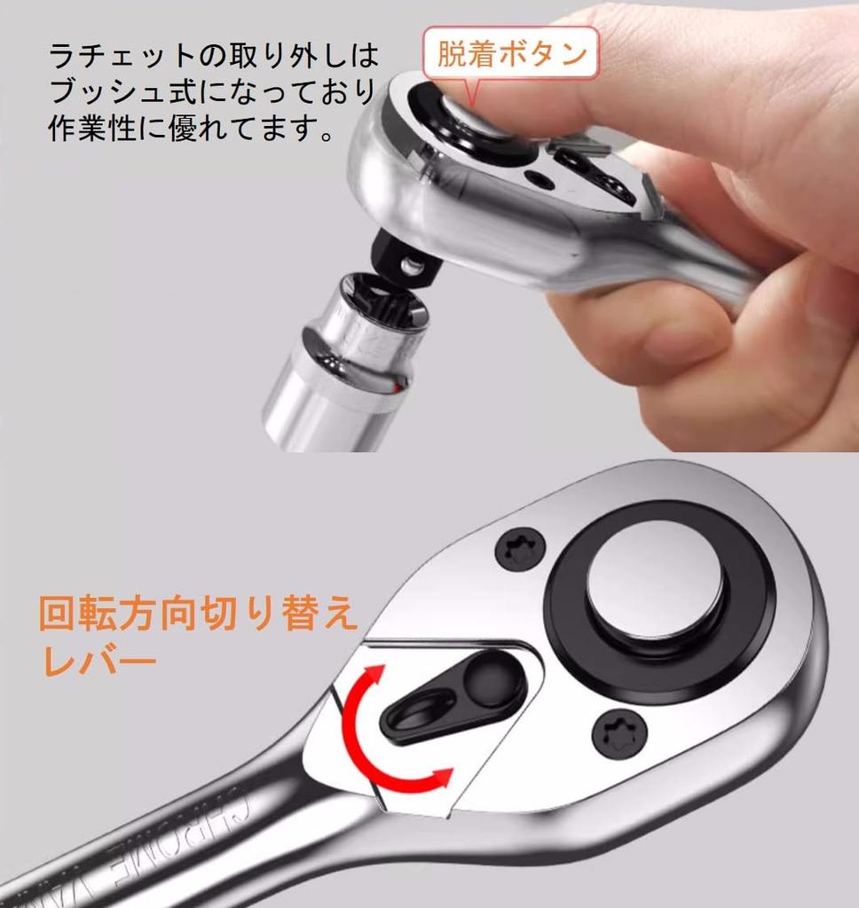 Ein einfacher Steckschlüssel enthält Ratsche Sechskant und Ratsche Perfekt für Auto und Motorrad mit Aufbewahrungskoffer 53-teiliges Set, Schraubenschlüssel, 6,35 mm (1/4 ") Fahren,