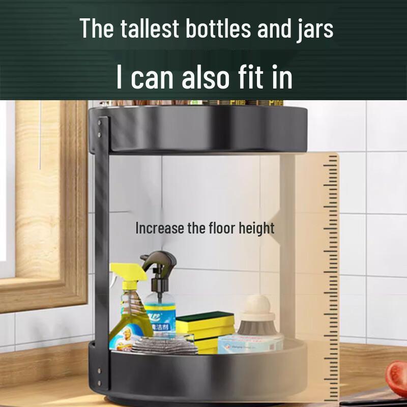 Rotating 3-Tier Carbon Steel Spice Rack