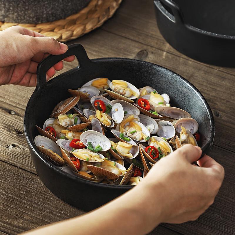 ZISIZ Japanese Style Ceramic Soup Bowl with Handles