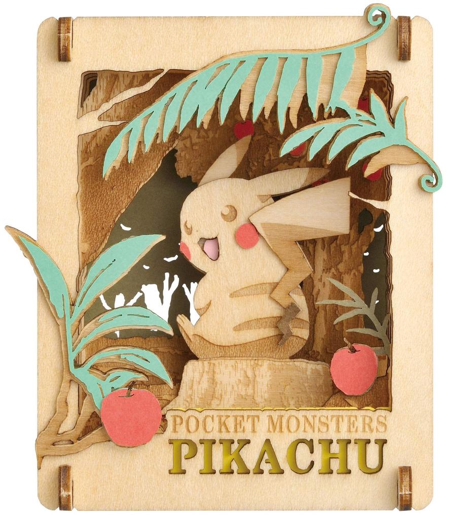 Ensky Paper Theater Wood Style Pikachu Found Pokémon
