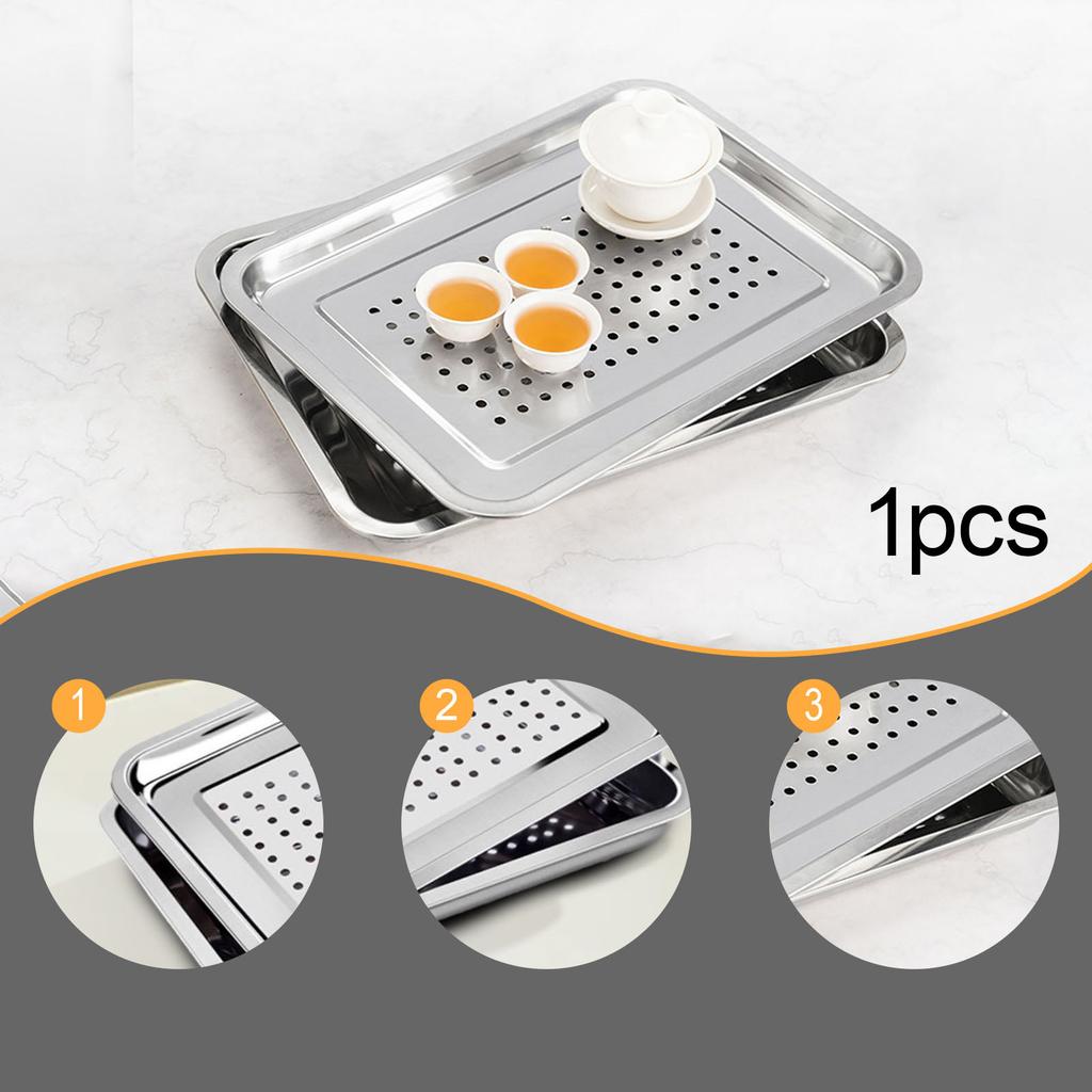 Stainless Steel Tea Serving Tray Draining Water Kung Fu Tray Drawer Tea Room Board Table Chinese Tea Tray Ceremony Tools