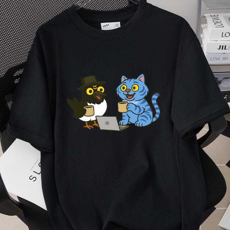 Demon Hunters Cartoon Tiger Printed T-shirt Harajuku Round Neck Casual Short Sleeve Summer Woman Top Casual Clothing Tops