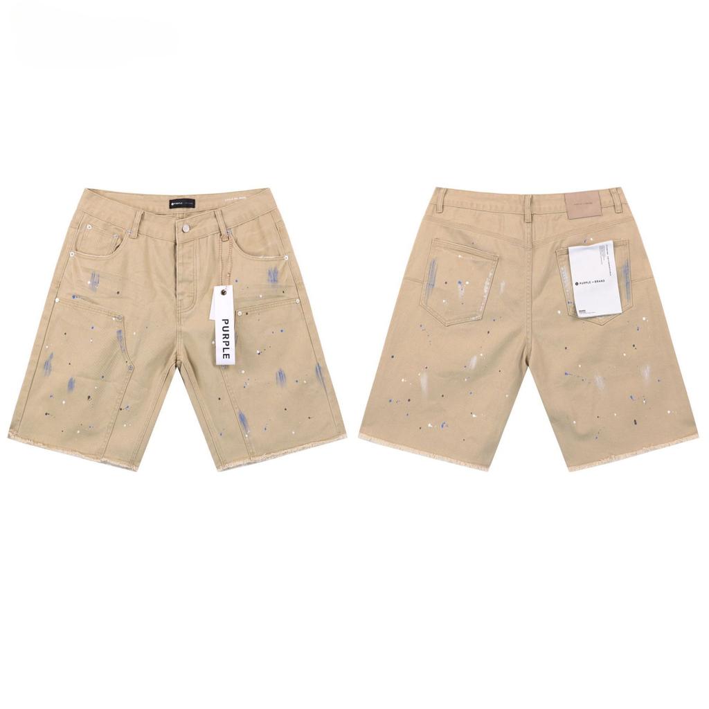 ZYLLO Trendy Streetwear Ripped Luxury Clothing Men's Denim Knee Length Shorts Summer Solid Distressed Jeans