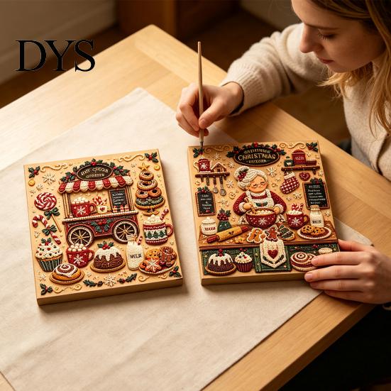 Artistic Leisure Activity DIY Christmas Pearl Painting Kit, Handmade Decorative Art Craft for Unique Holiday Desk Decoration Home Decor, Funny