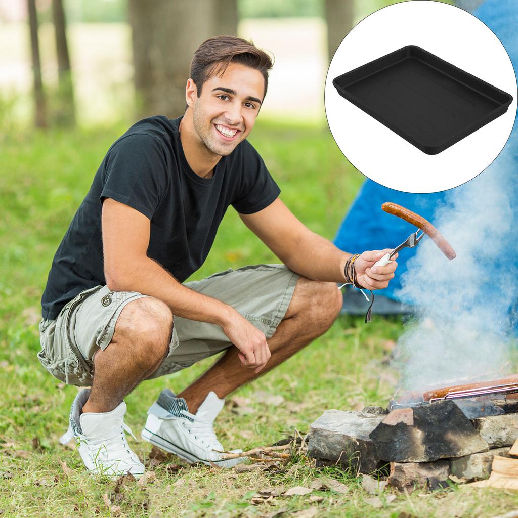Thickened Iron Teppanyaki Pan Large Barbecue Grill Plate for Steak Vegetables Fish Cast Iron Bbq Roasting Tool Outdoor Cooking