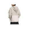 adidas Color Block Loose Fit Zip Up Hooded Drawstring Fleece Jacket Women Jackets Beige IK9863