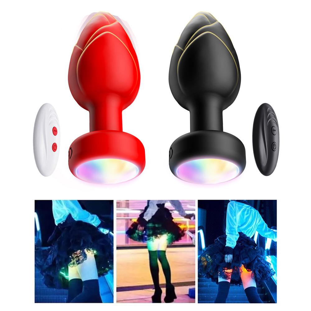 LED Colorful Light Butt Plug for Women Men Anal Plug Vibrator Wireless Remote Control Buttplug Goods Masturbator Adults Sex Toys