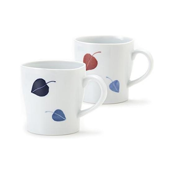 Hasami Ware CtoC JAPAN Mug Leaf 2 Color Set W12 x D9 x H9 (cm) 385 (cc)