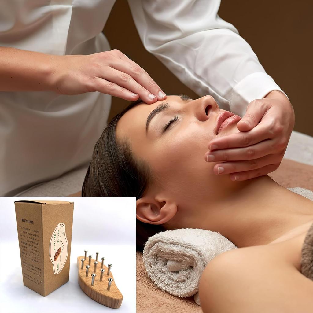 Wooden Gua Sha with Stainless Steel for Body and Myofascial Premium Unisex Comb-Shaped Massager, S-Shaped, Massage, Legs, Hips, Back, Release,