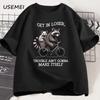 Get in Loser T Shirt Funny Raccoon Graphic T Shirts Cotton Short Sleeve Printed Casual Loose Oversize Cotton Clothing Tops