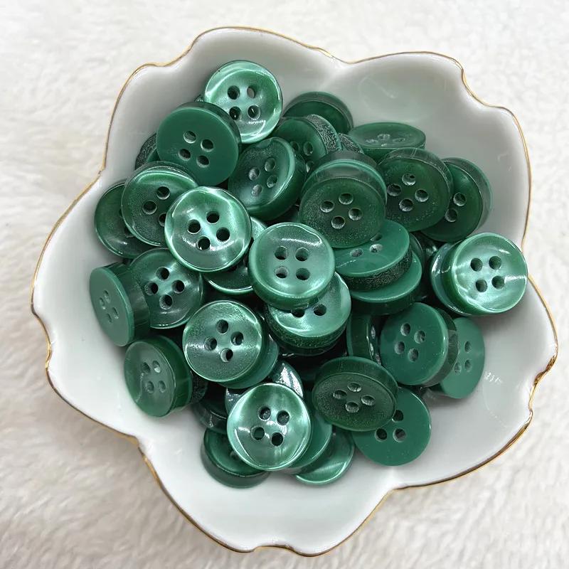 50Pcs 12Mm Color Resin Cat Eye Button Pearllight Bowl Shape Four Eye Button Wedding Decoration Sewing Accessories